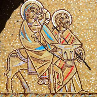 Holy Family: Mass Cards & Perpetual Mass Enrollments This popular image is of the Holy Family fleeing to Egypt to escape King Herod.