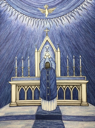 Traditional Latin Mass This illustration of the Holy Sacrifice of the Mass is by artist Jason Koltuniak for the children's book from Divine Providence Press,